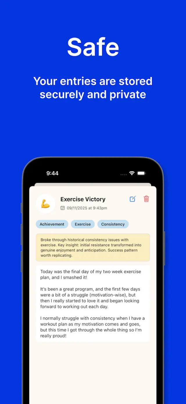 Elora private journal with end-to-end encryption, local device storage, and complete data privacy protection